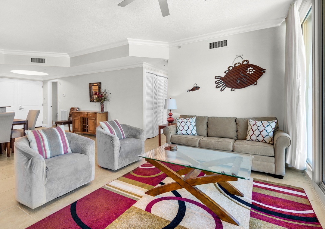 Comfortable living room seating