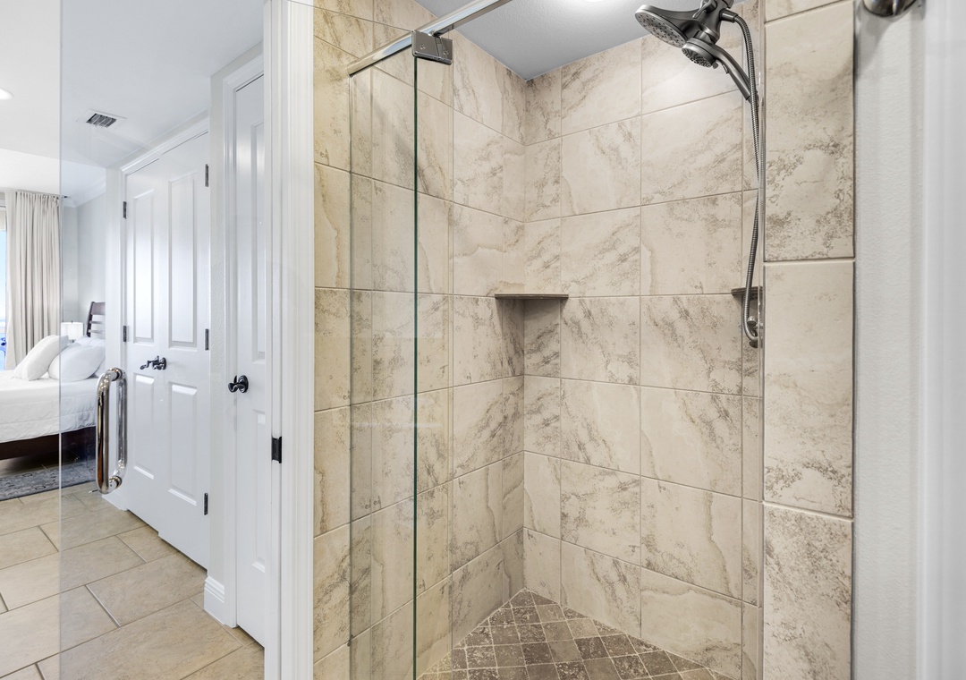 Primary ensuite bathroom with walk-in shower