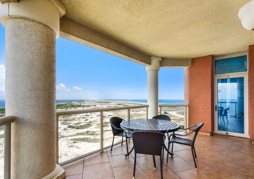 Dine al fresco on the private balcony
