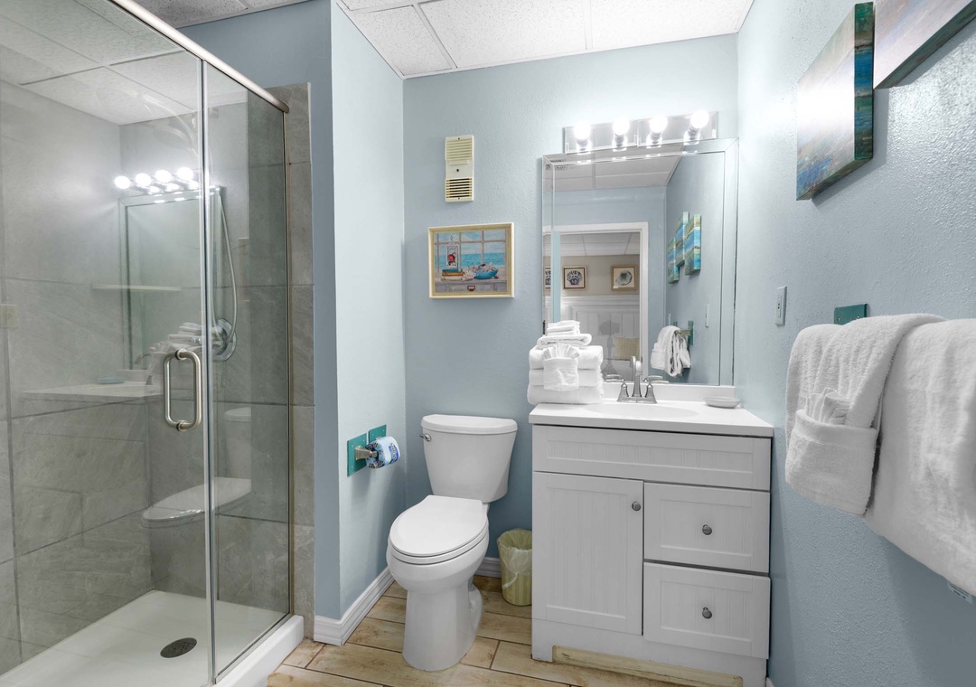 Full bathroom with walk-in shower