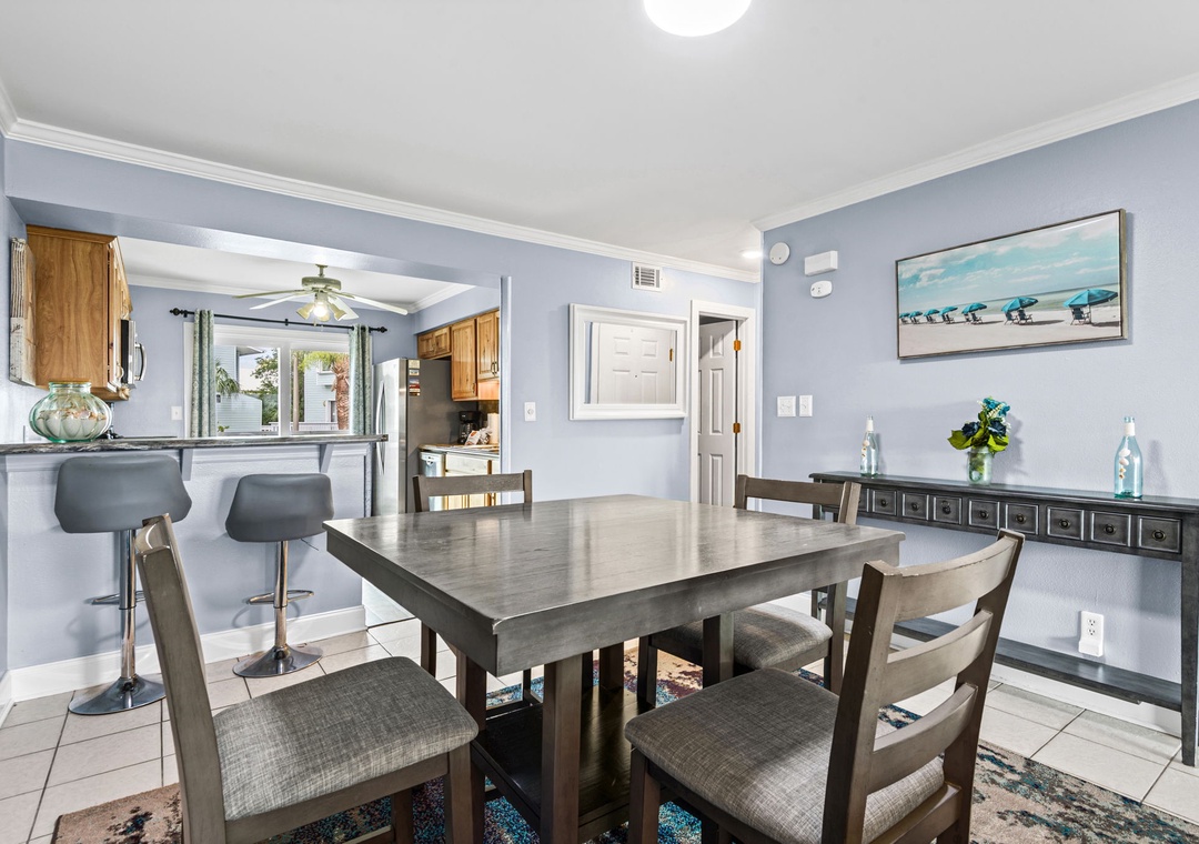 Dining room and kitchen