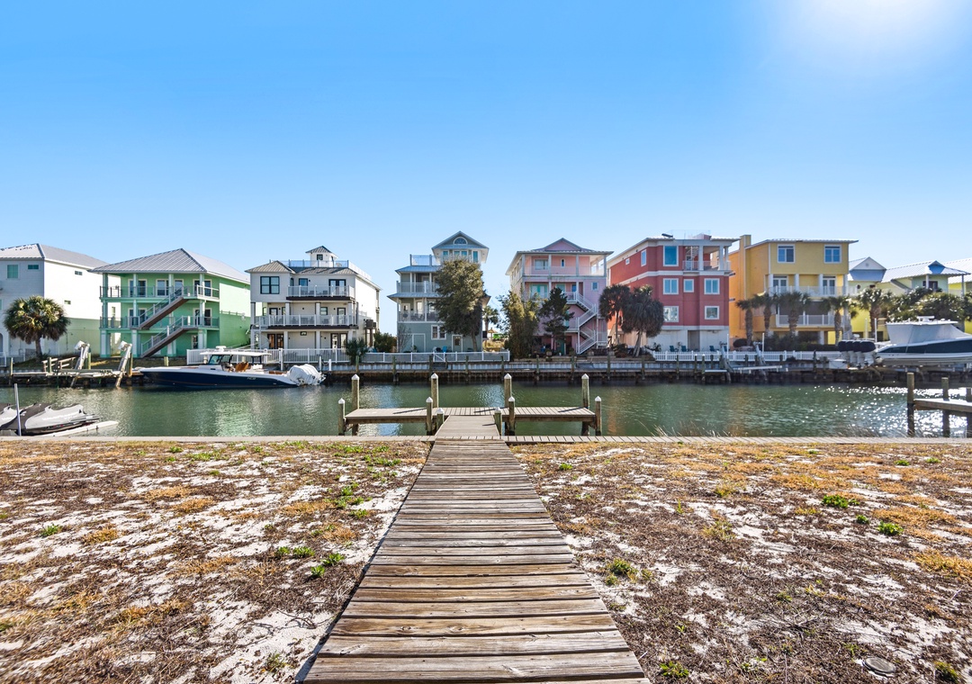 Steps to the private boat dock