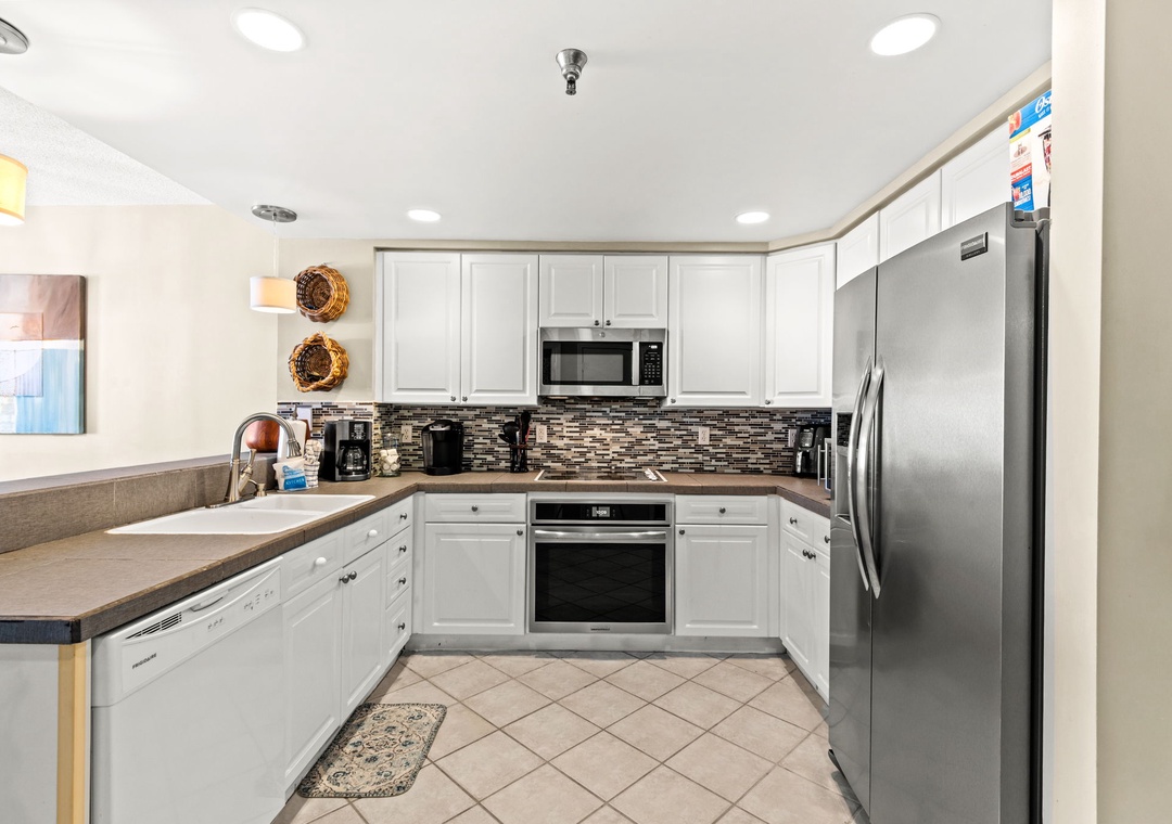 Kitchen with stainless steel appliances
