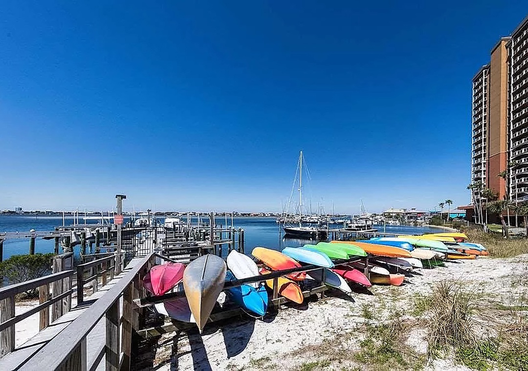 Kayaks near the boat docks