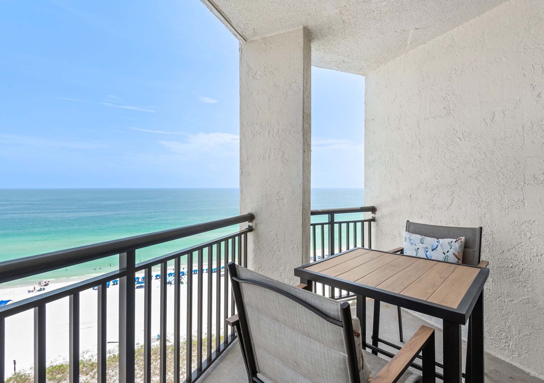 Dine al fresco on the private balcony