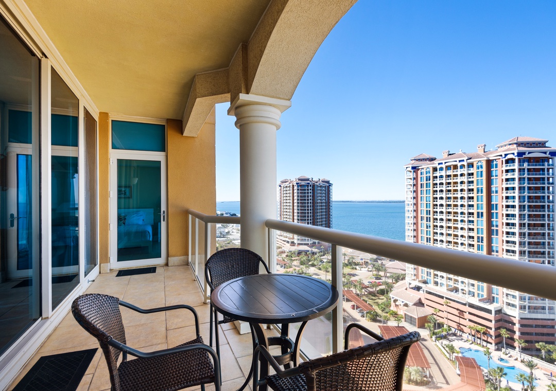 Private balcony with stunning water views