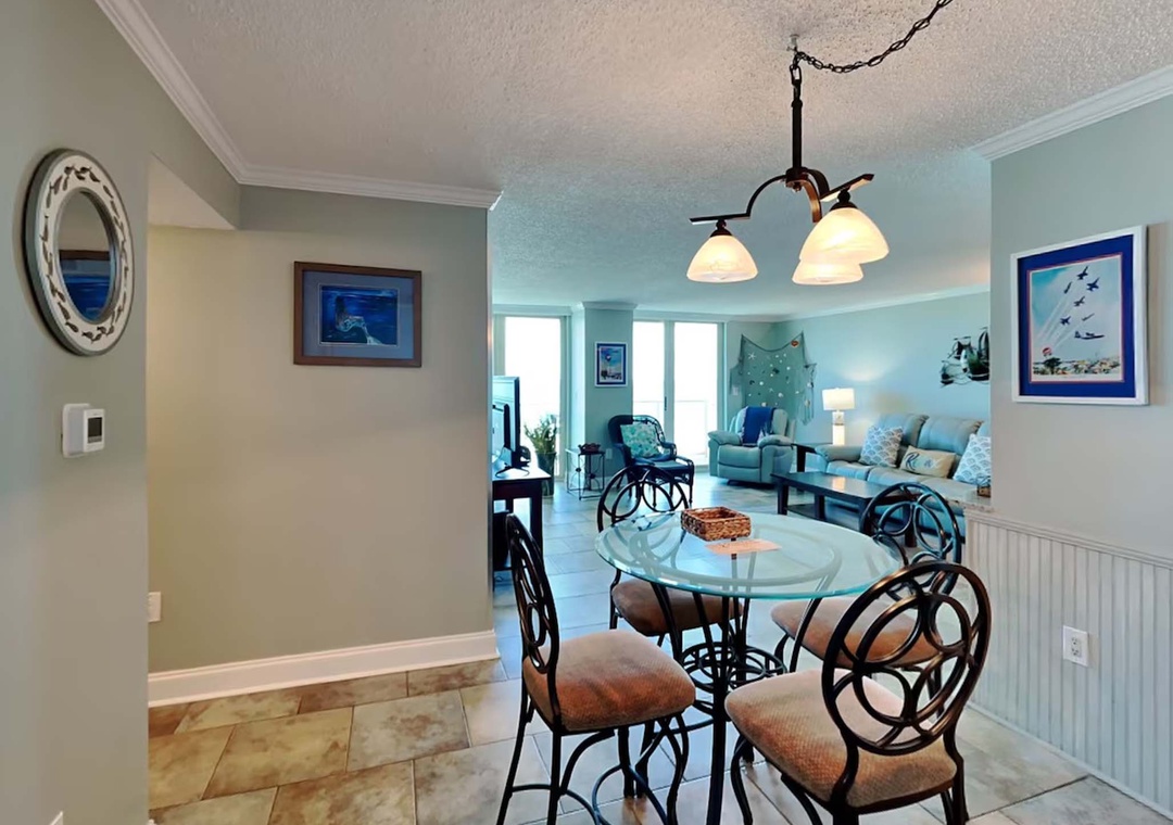 Dining table with seating for four