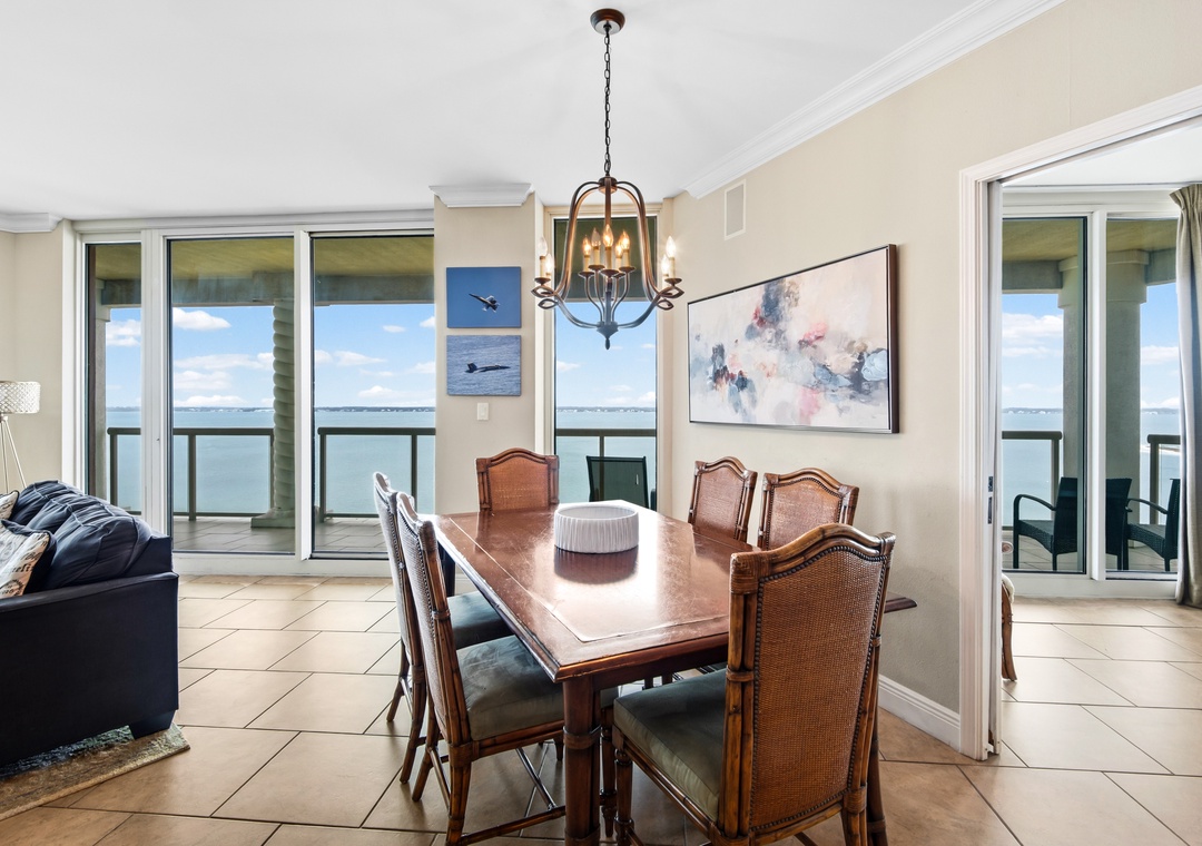 Dining table with seating for six