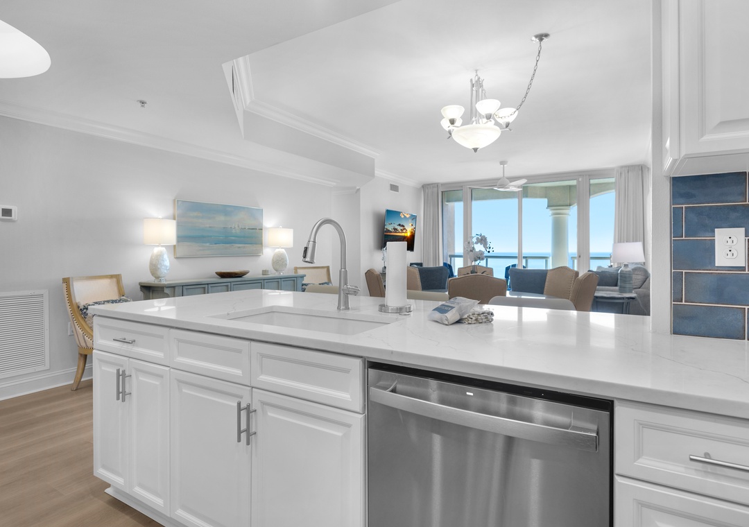 Beautiful kitchen with quartz countertops