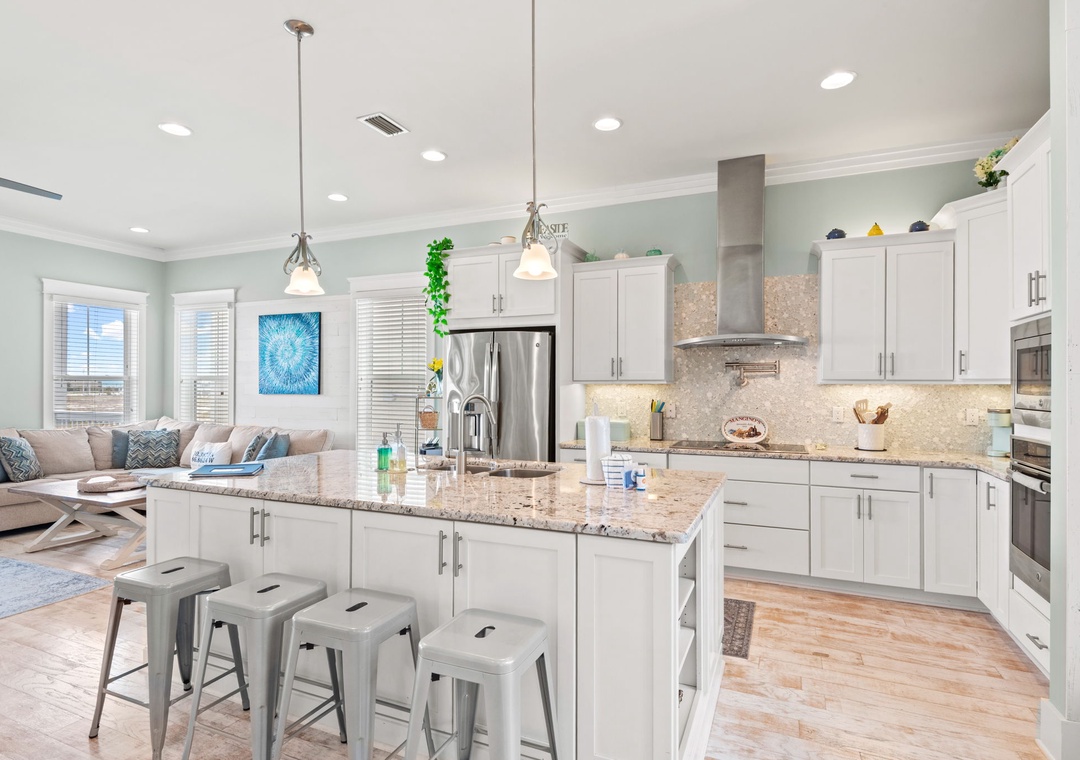 Kitchen island with seating for four