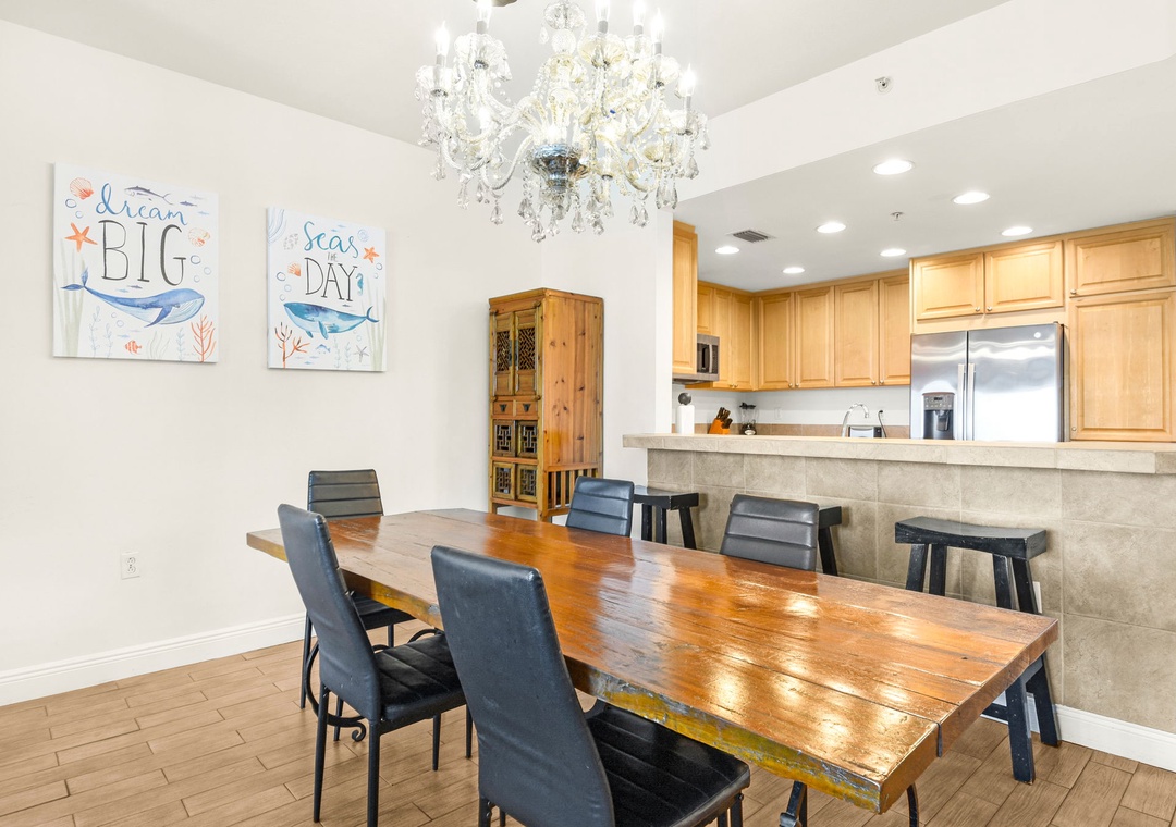 Seating for five at the dining table