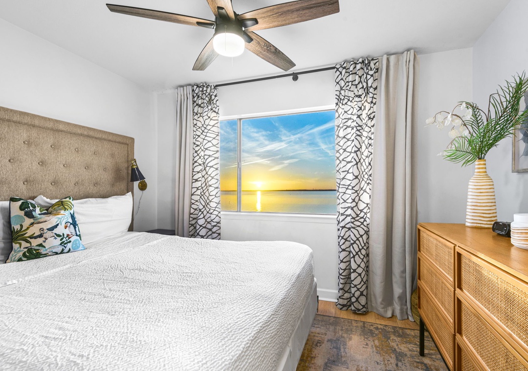 Enjoy sunset views from the sleeping space