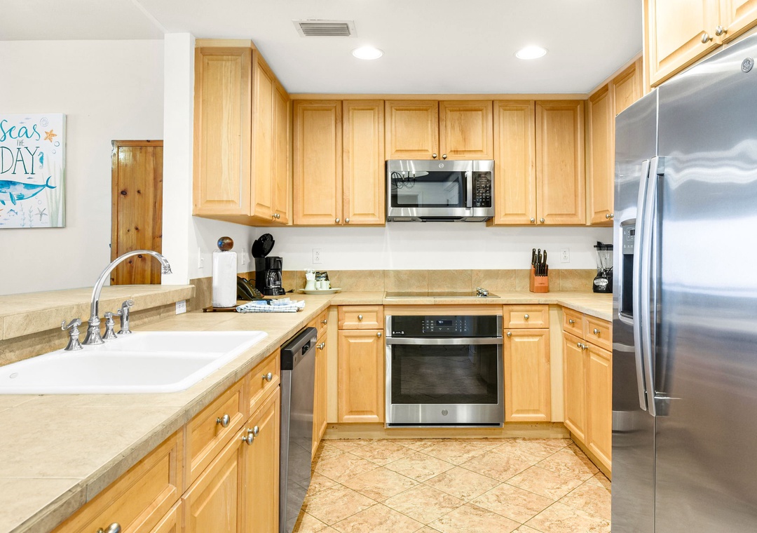 Kitchen with stainless steel appliances