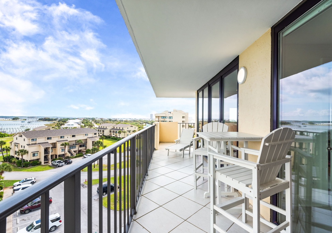 Spacious balcony off of the living room