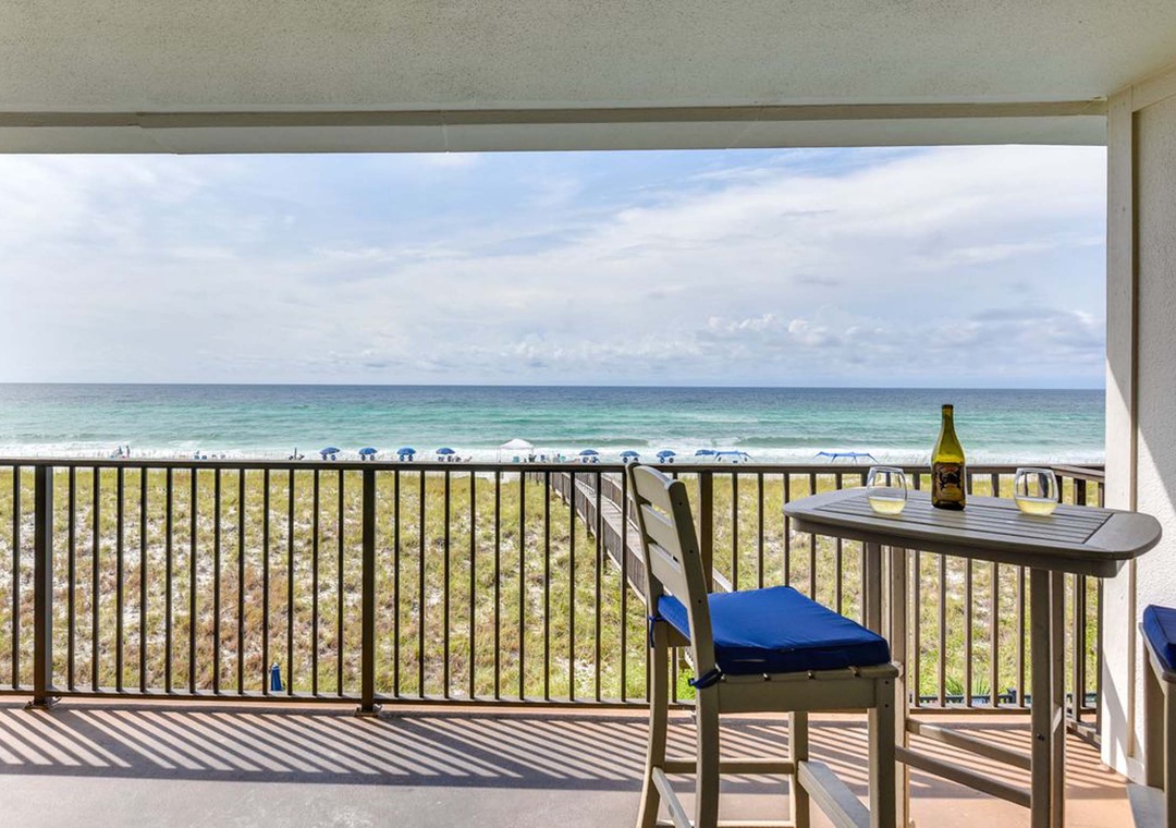 Dine al fresco on the private balcony
