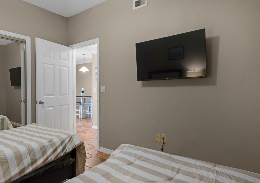 Guest bedroom with flat screen TV