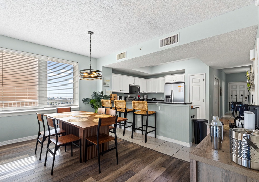 Dining and kitchen area