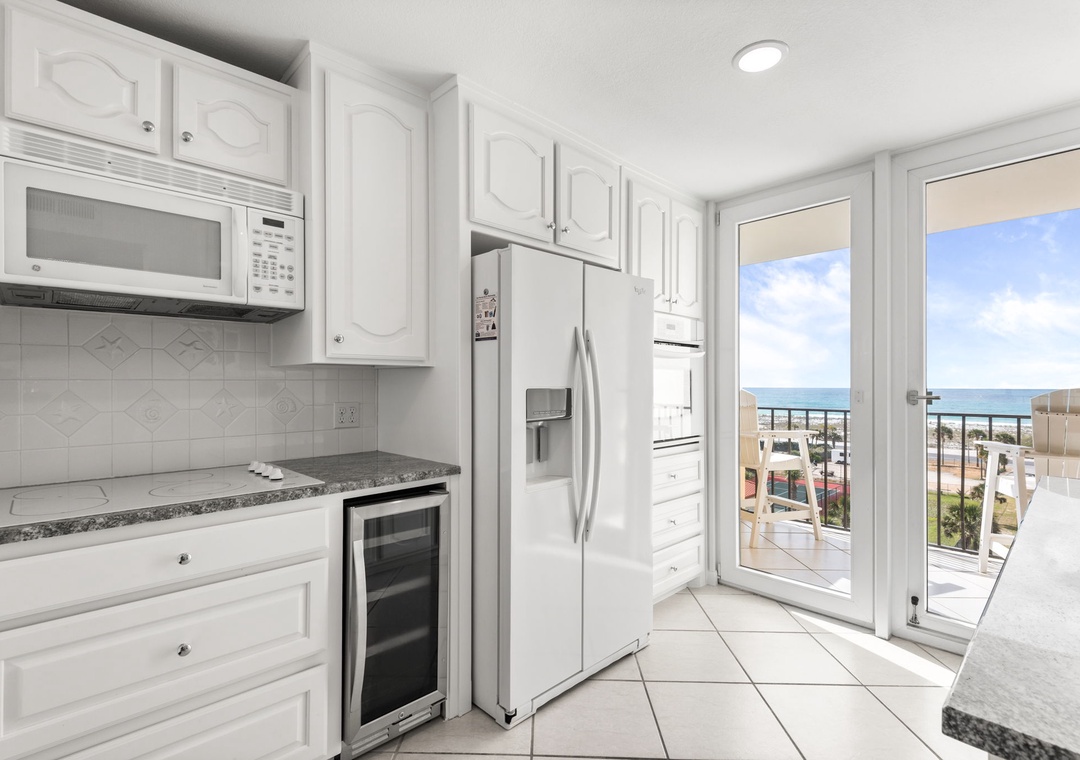Kitchen with wine fridge