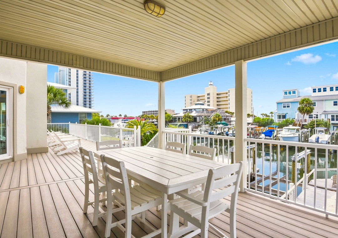 Covered deck on the main floor
