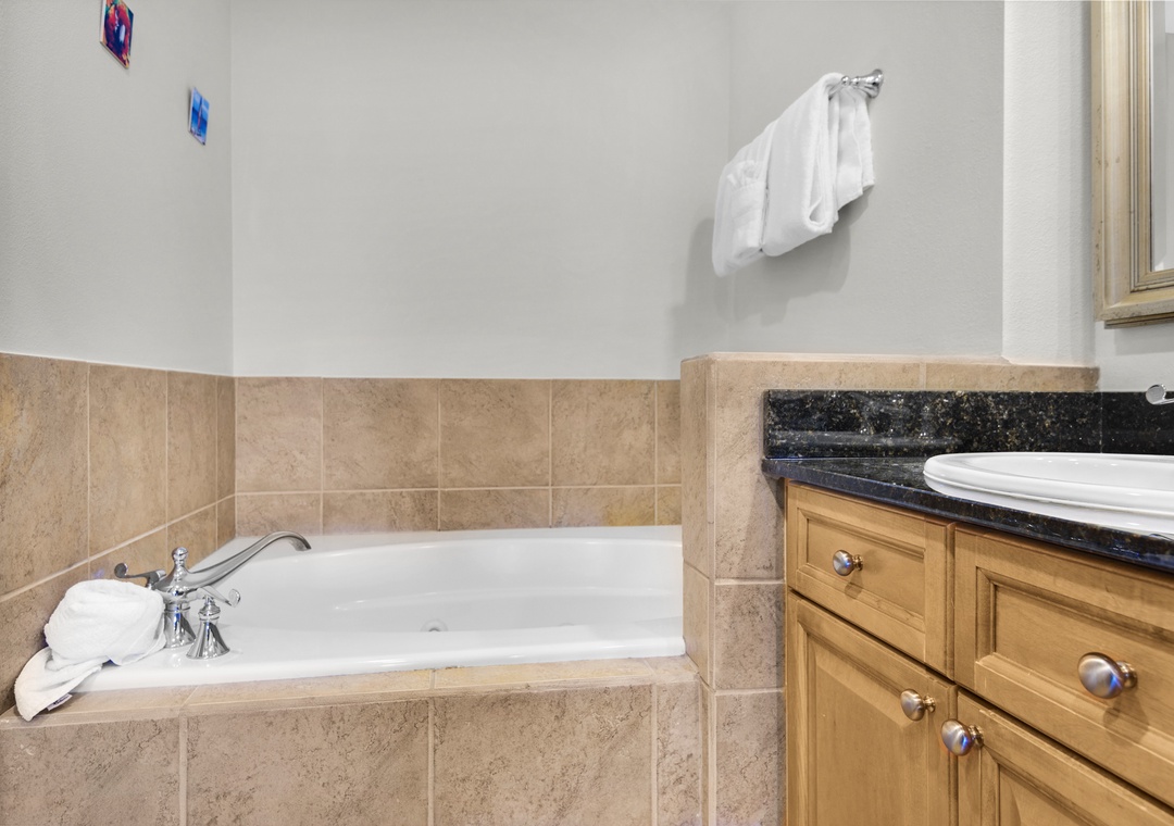 Large garden tub in the primary ensuite