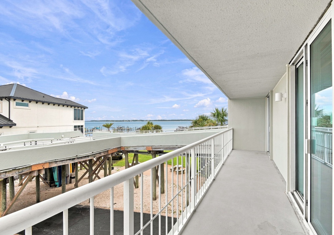 Private balcony with water views