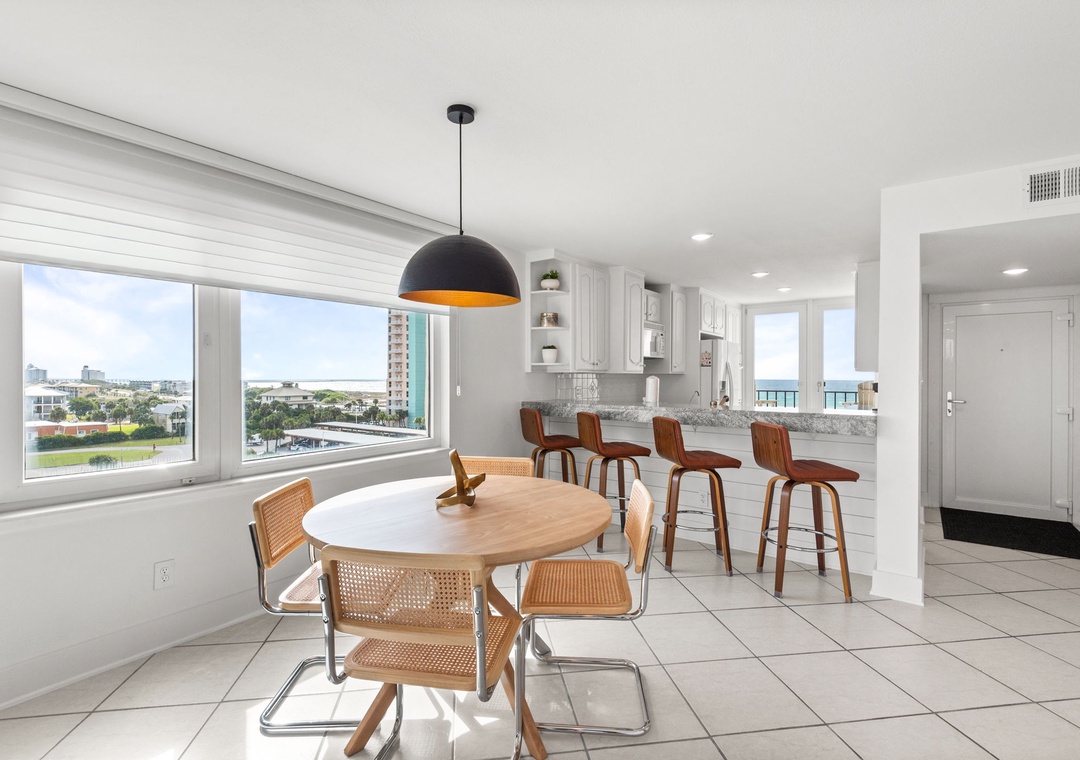 Seating for four at the dining table