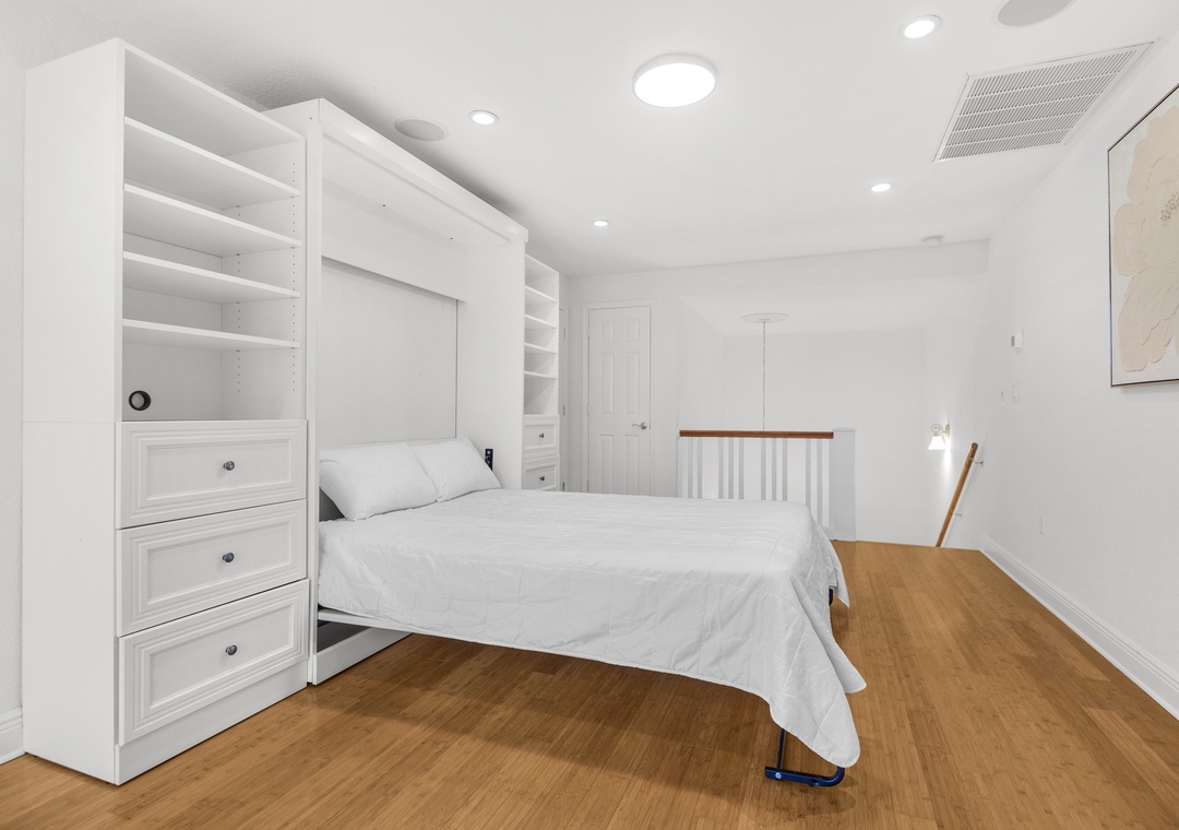 Fourth floor loft has a full murphy bed