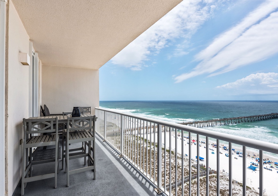 Dine al fresco on the private balcony