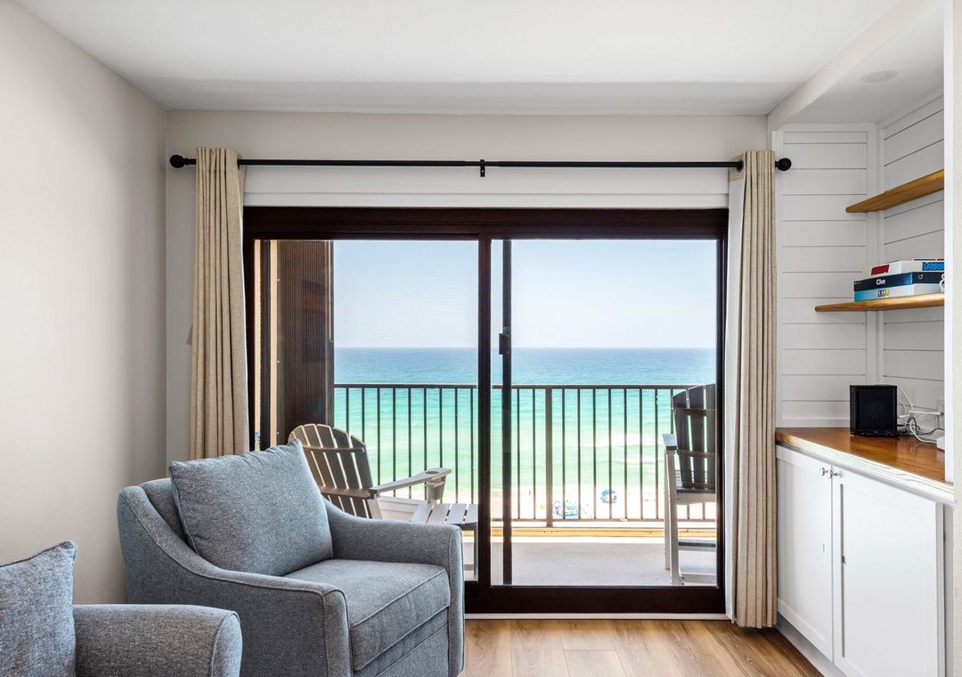 Living room with Gulf views