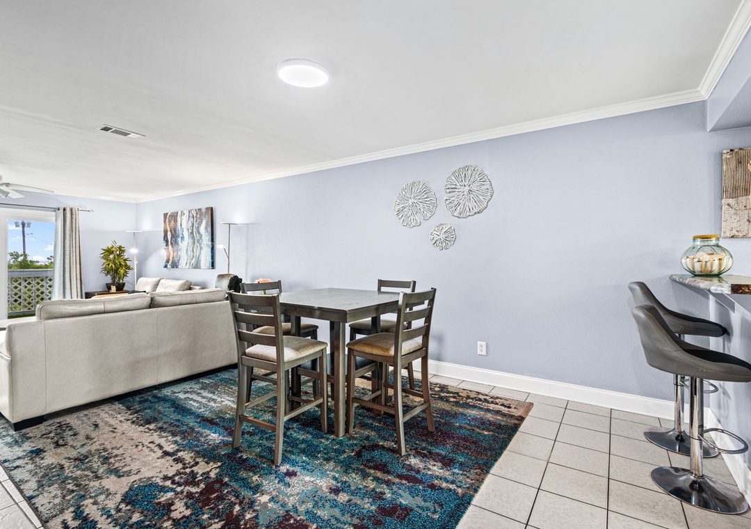 Dining and living area