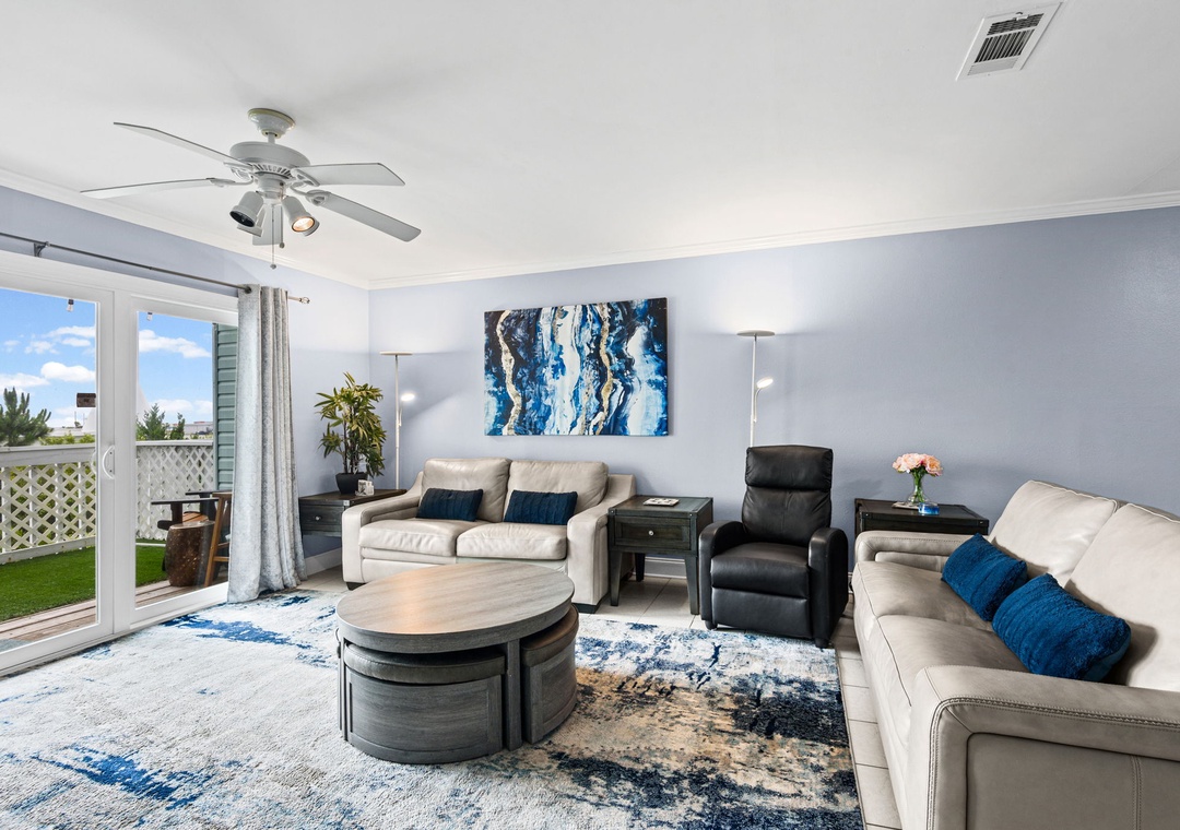 Two sleeper sofas in the living room
