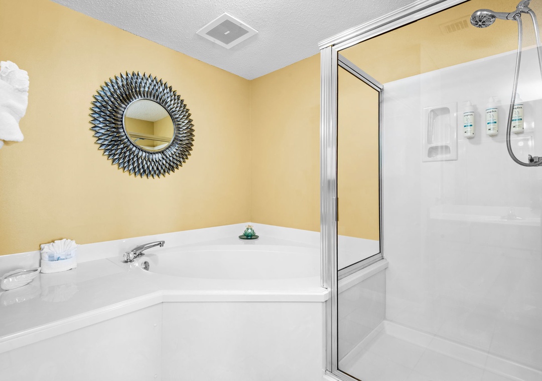 Walk-in shower and bathtub