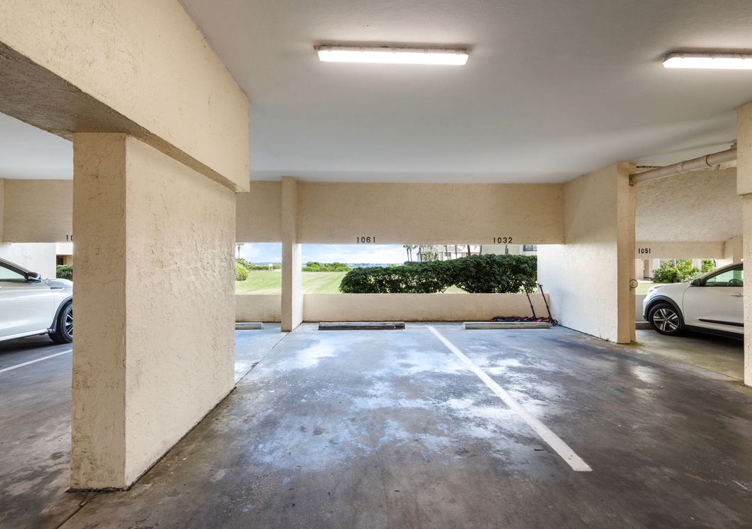 Assigned covered parking