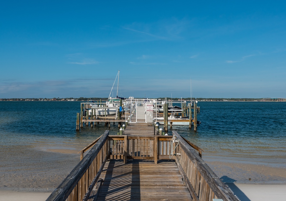 Pier to the boat lifts