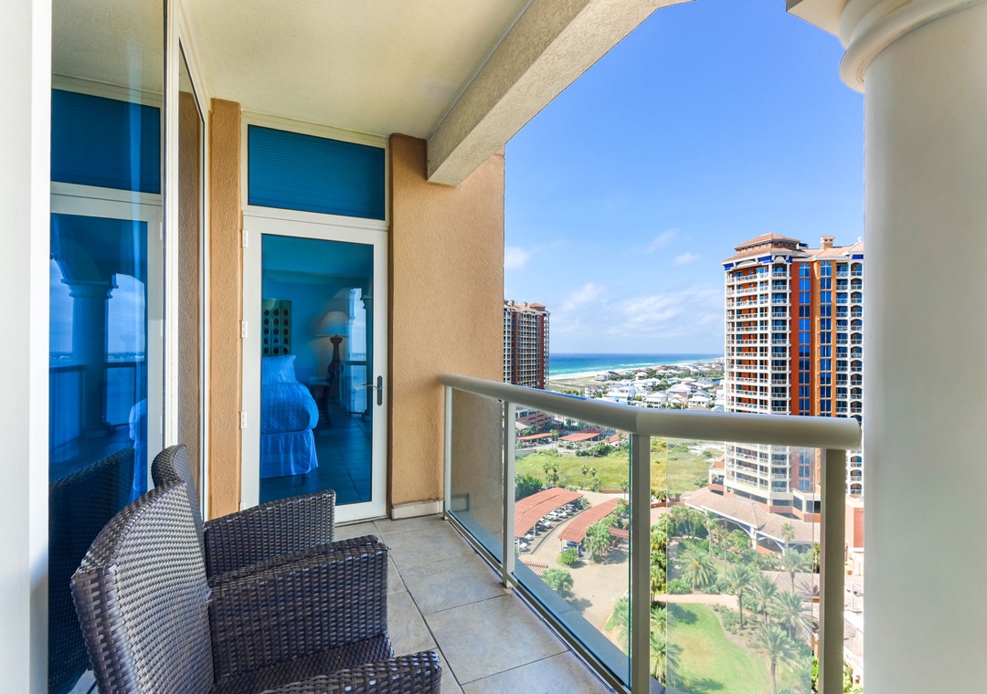 Private balcony with Gulf and Sound views