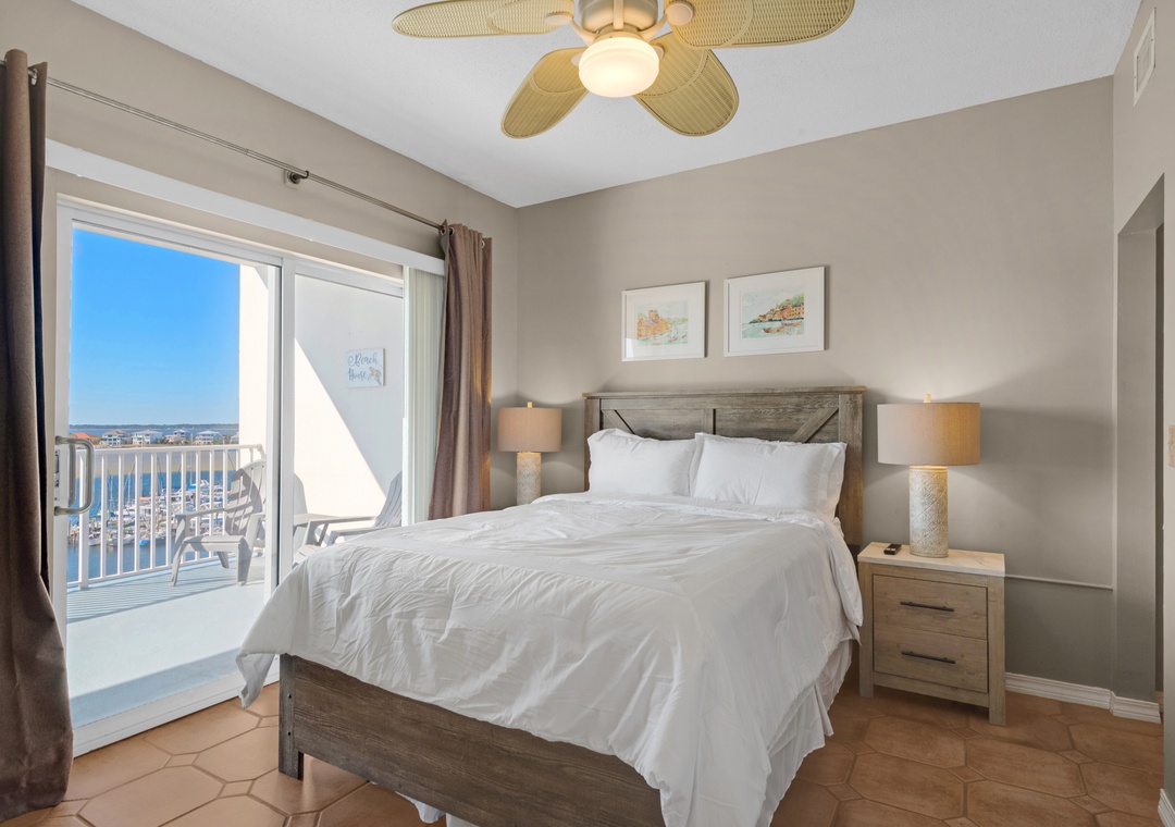 Master bedroom with balcony access