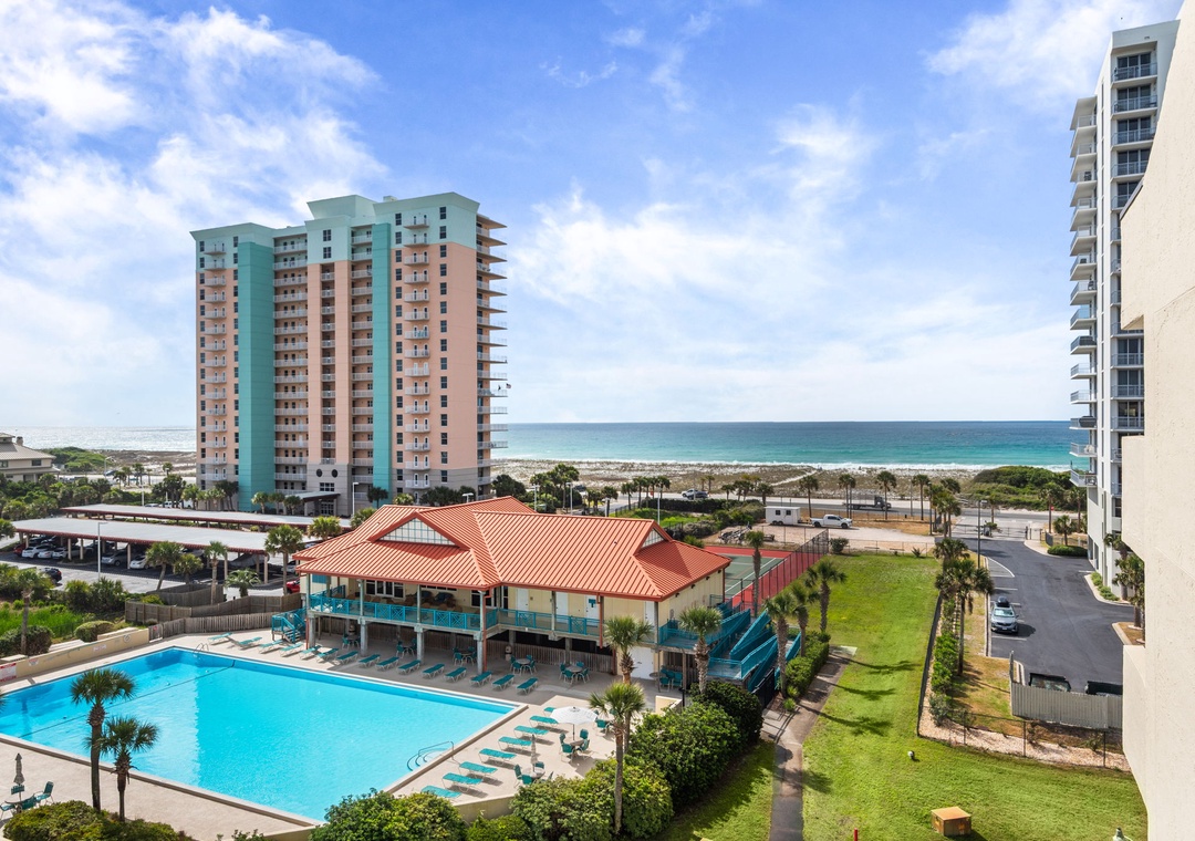 Community pool and Gulf views