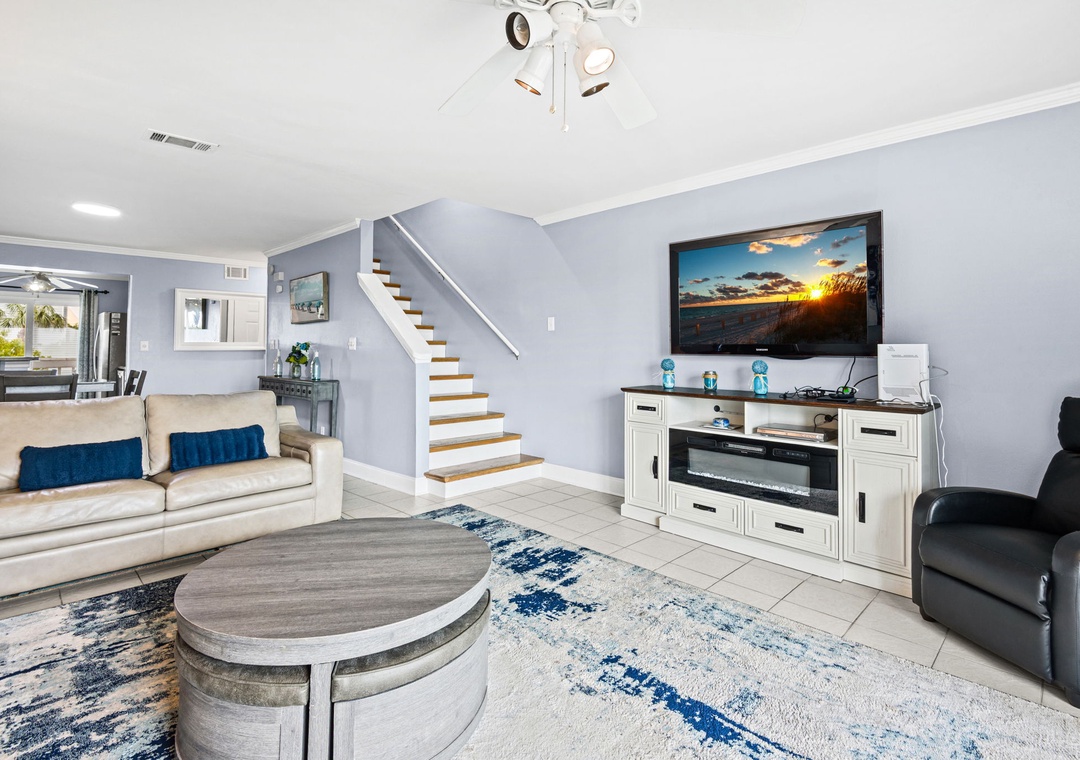 Relax with a movie on the living room TV