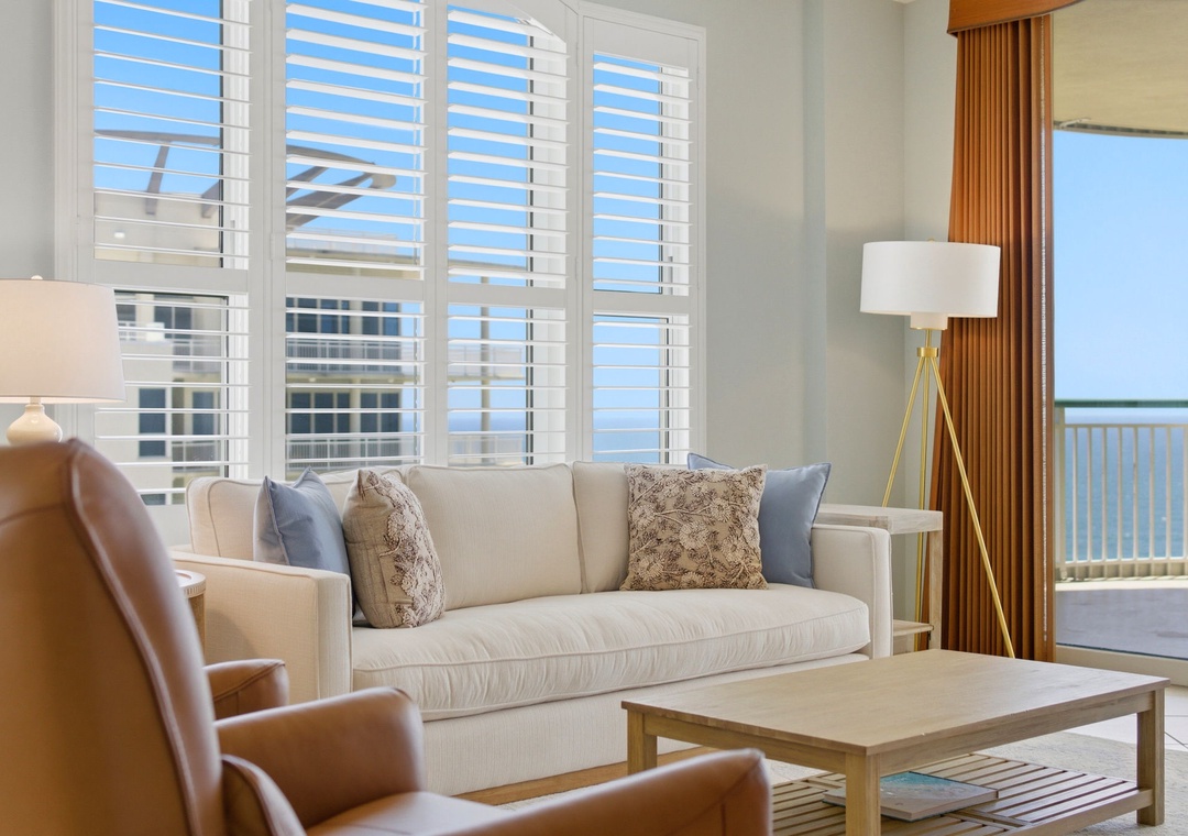 Beach Colony E13A- Living Room & Large Window View