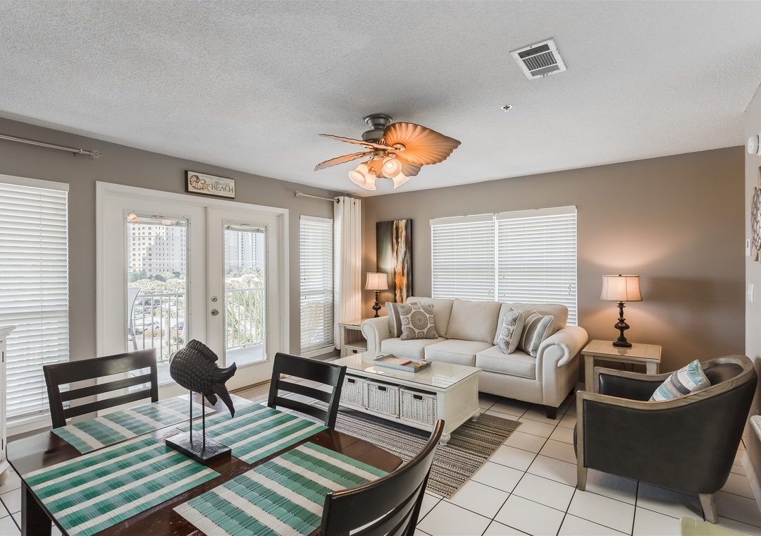 Grand Caribbean 417W Living Room and Balcony