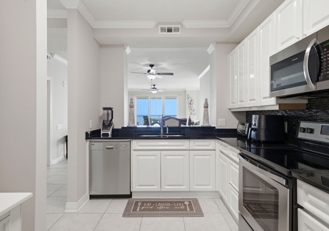 Beach Colony West 11C- View from Kitchen to Balcony