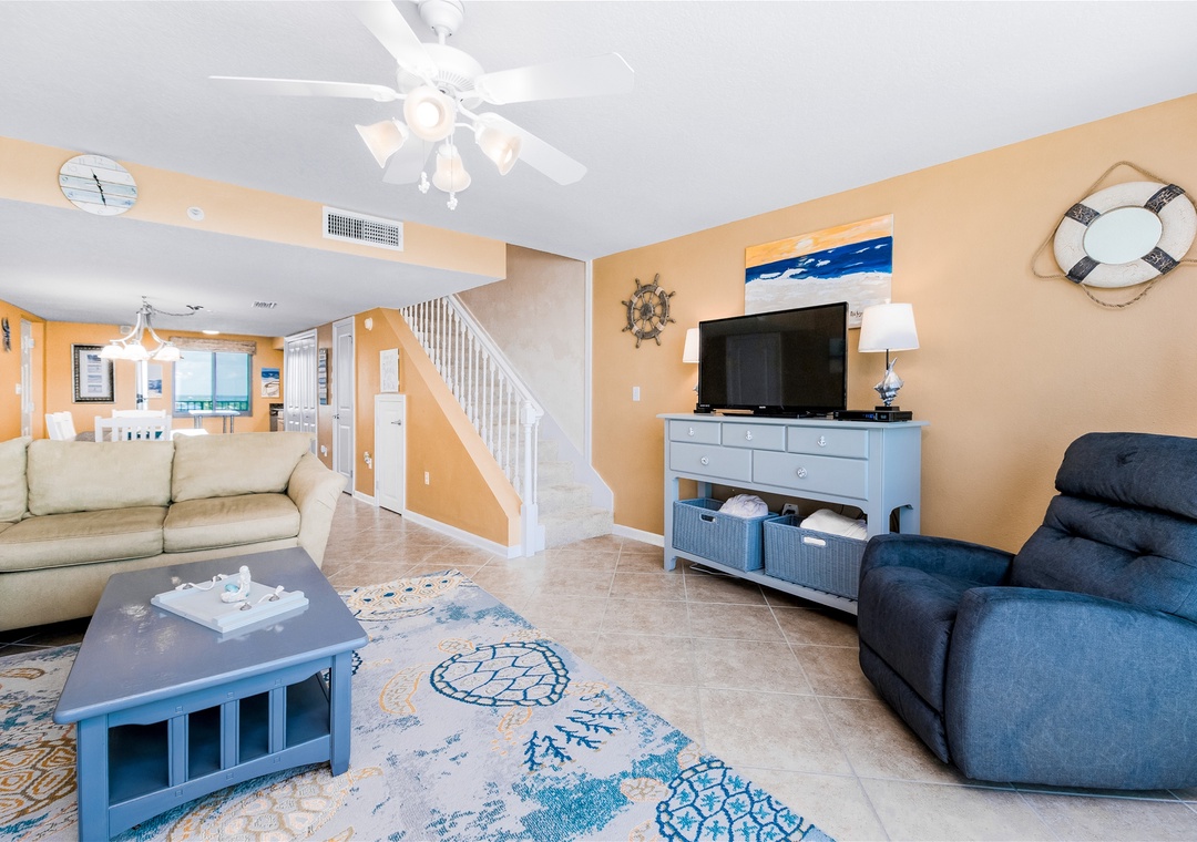 Perdido Towers 707 Living Room and Stairs