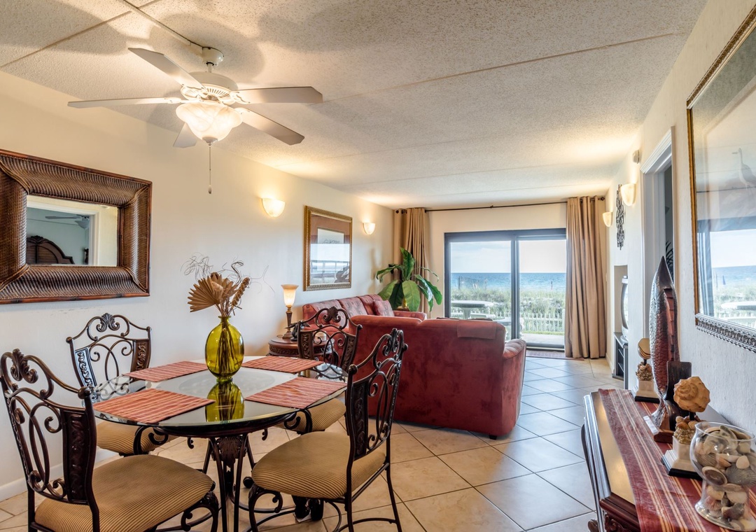 Ocean Breeze West 105 Dining Room and Living Room