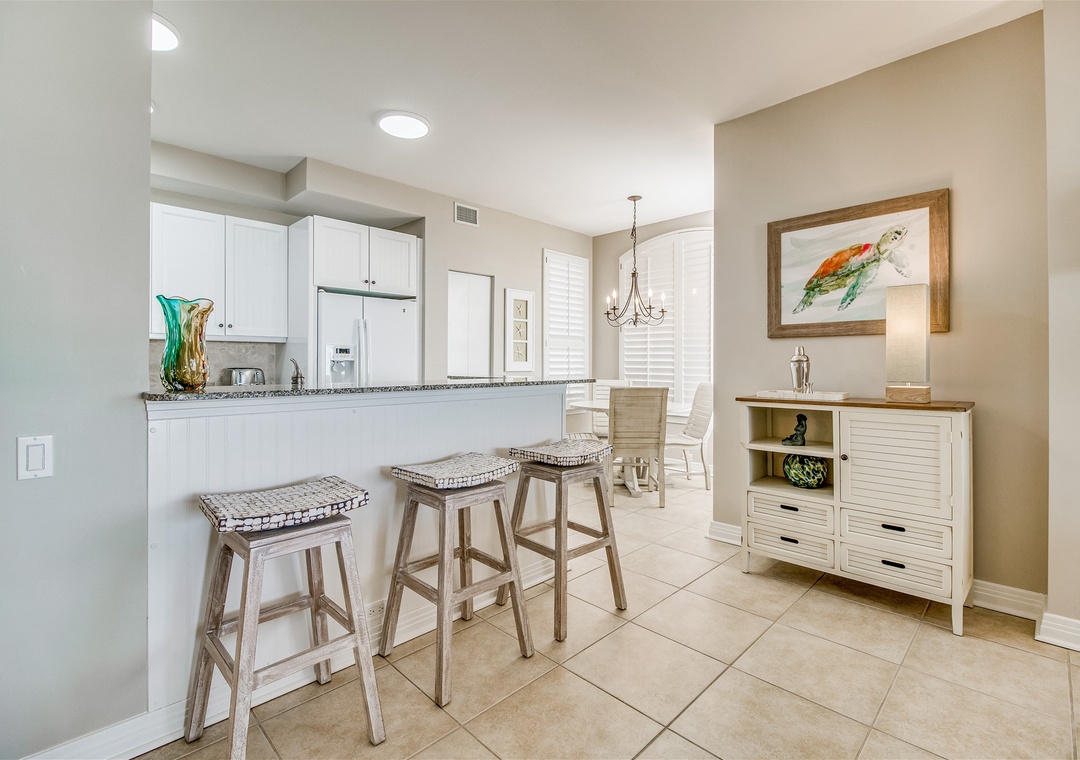 Beach Colony Tower 2A Kitchen Bar Seating For Three