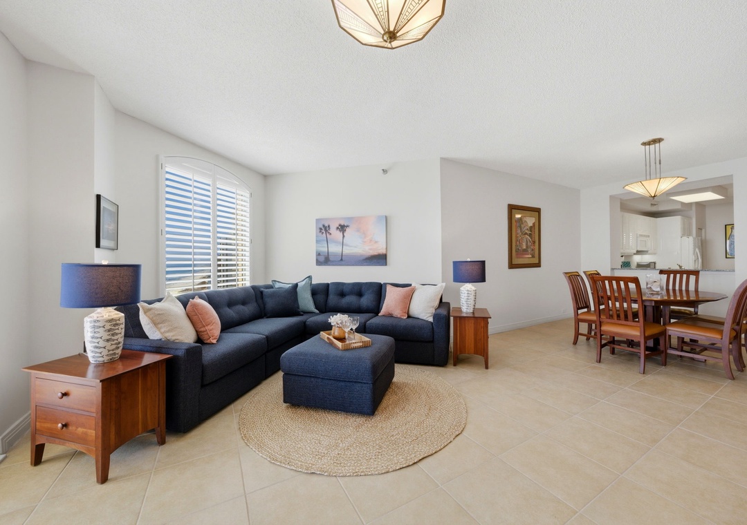 Beach Colony West 15C- Living Room with View to Dining Room