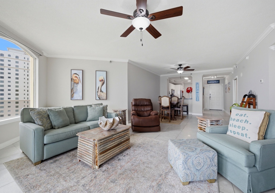 Beach Colony West 11C- View of Living Room & Dining Room