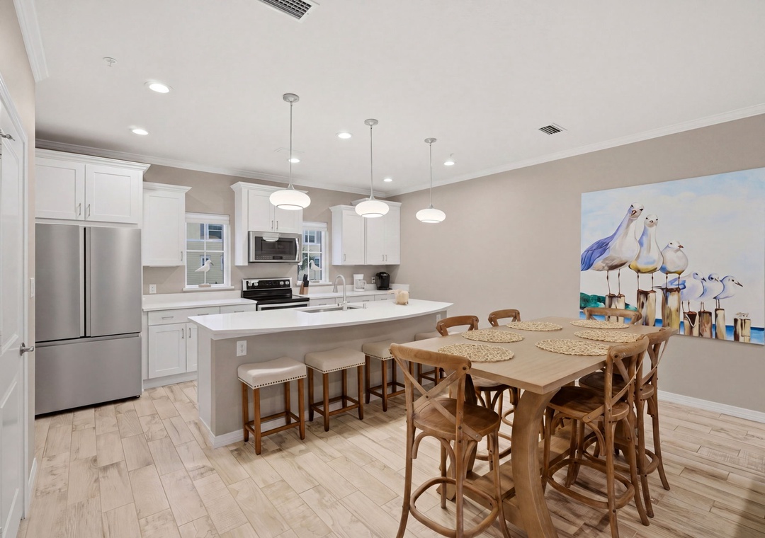 Salty Seagull- Dining Room to Kitchen