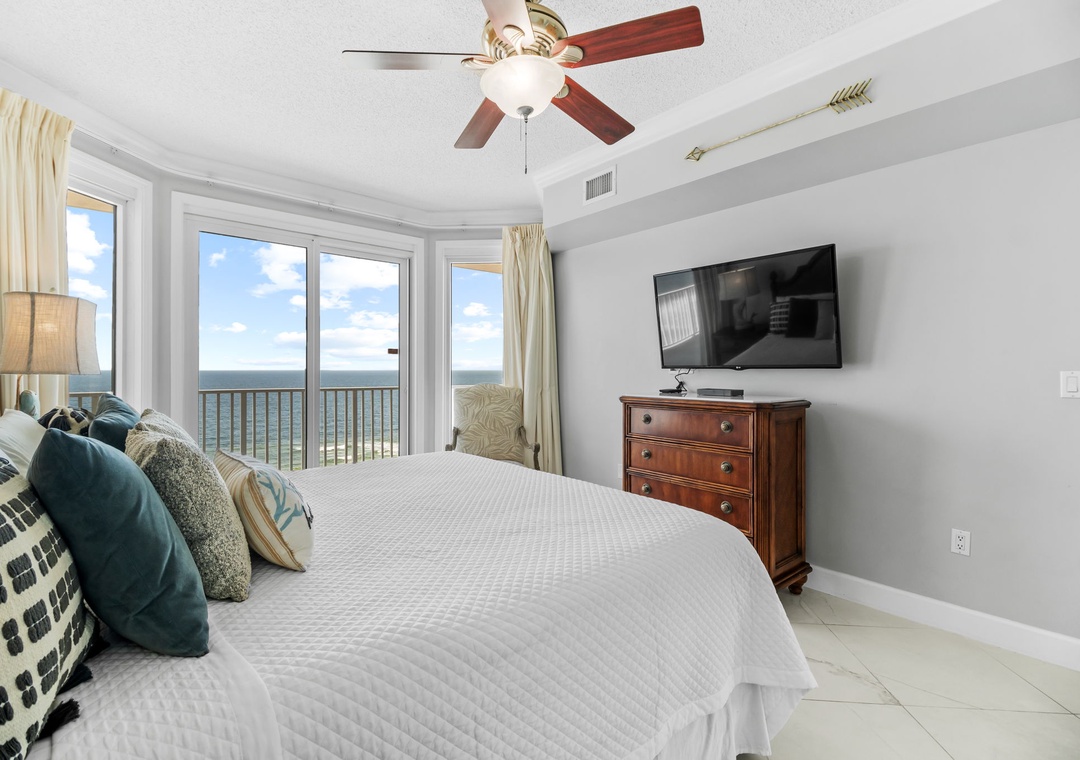 Windemere 1008- Bedroom 1 View of TV & Gulf