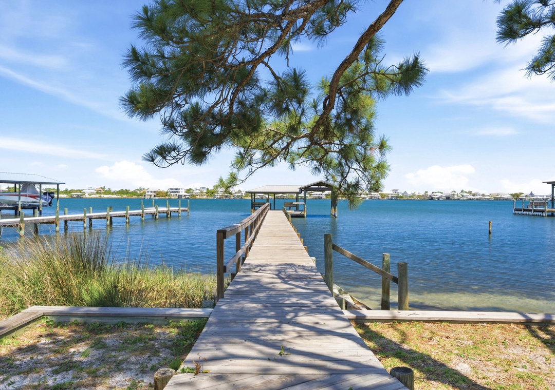 Tobin House- View of Dock towards Boat House
