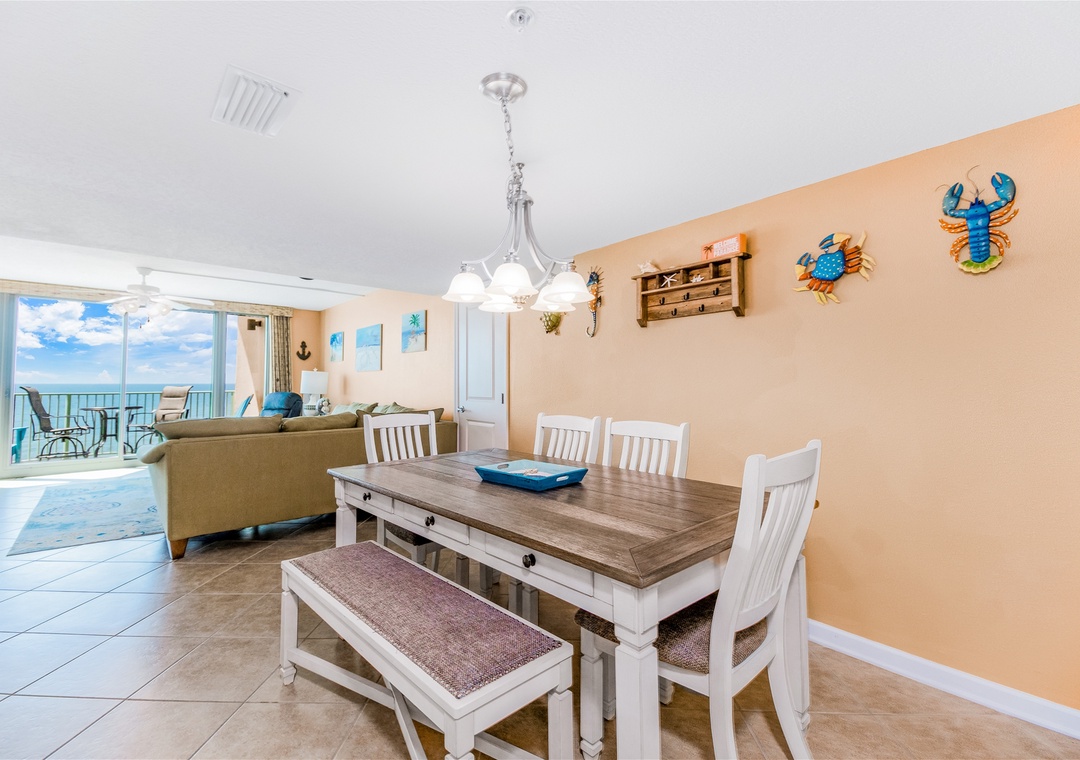 Perdido Towers 707 Dining Room and Living Room